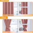 Hiasan Blackout Curtains for Bedroom, 52 x 96 Inches Long - Thermal Insulated & Energy Saving Window Curtains for Living Room, 2 Drape Panels Sewn with Tiebacks, Dusty Rose