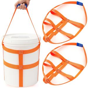 2 Pcs Bucket Sling with Bands for 5 Gallon Bucket Strap Harness Webbing Sling Lifting, 200lbs Capacity