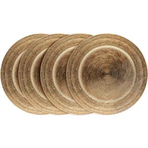 Charge It by Jay Dazzie Electroplated Charger Plate 13 Decorative Melamine Service Plate for Home, Professional Dining, Perfect for Upscale Events, Dinner Parties, Weddings, Catering, Set of 4, Gold