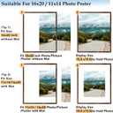 Wood 16x20 Picture Frame with 11x14 Mat Deep Brown, Display 11x14 with Mat or 16x20 Without Mat, Wood 16 by 20 Photo Frame, 16 x 20 Frame for Wall Hanging Display, Deep Brown