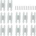 Murtenze 12 Pack 3.5 Inch White Antique H Hinges Cold Rolled Steel Cabinet Hinge Flat Hinges Flush Mount Door Hinges Decorative Hinges for Cabinet Drawer Jewelry Box