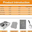 2 PCS Stainless Steel Cat Litter Box, Extra Large Metal Litter Box with Plastic Shields, Kitty Basic Litter Pan 23.6''*15.8'' with Metal Litter Scoopers, Litter Mat