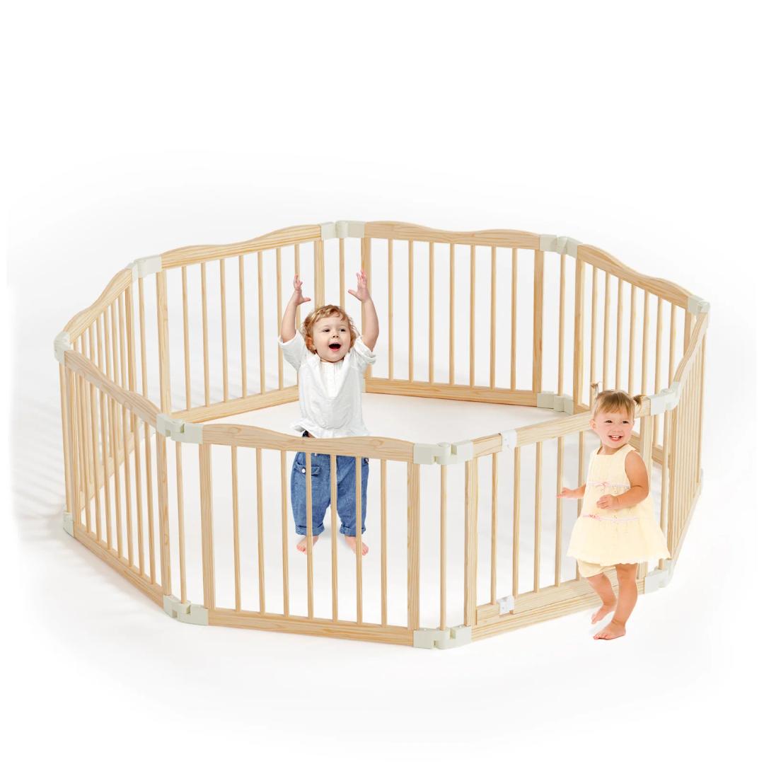 Halo - BlueWood® Baby Gate Playpen, Foldable, Paint-Free Baby Playpen
