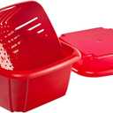 Hutzler 3-in-1 Berry Keeper Colander and Container, Keeps Berries Fresh Longer 2 pints, Red