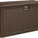 YITAHOME 100 Gallon Double-Wall Deck Box with Side Handles, Outdoor Large Storage for Patio Furniture Cushions, Garden Pool Accessories, Water Resistant & Lockable (Dark Brown)