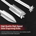 Wood Carving Drill Bits Set Compatible with Dremel Rotary Tool 7 Pcs Engraving Drill Accessories Bit Wood Crafts Grinding Woodworking Tool with 1/8 Shank for DIY Carving Drilling Micro Sculpture