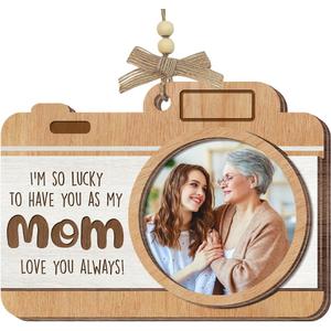2 x Tiny Detalles Mothers Day Gifts for Mom from Daughter Son, 3-Layer Wooden Picture Frame Ornament, Birthday Gifts for Mom Mother in Law Step Mama, Custom Photo Keepsake
