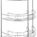 Pedestal Sink Organizer - Compact Under the Sink Rack with 2 Storage Shelves and Towel Holder - Space Saving Bathroom Storage by Lavish Home (Silver)