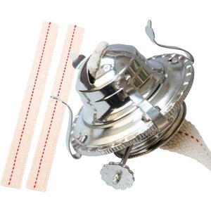 #2 Kerosene Lamp Burner / Chrome Plated Burner /Paraffin Lamp Replacement Parts / Oil Lamp Chimney Holder for Antique Hurricane Lamps with 3 Pcs Wicks(Silver)