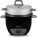 Aroma Housewares 6-Cup (Cooked) Pot-Style Rice Cooker and Food Steamer, Black ARC-743-1NGB