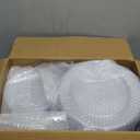 FLOWERCAT 200PCS Clear Plastic Plates Disposable Plates for Party - Heavy Duty Plastic Plates - 100 10" Dinner Plates and 100 7" Salad Plates for Weddings, New Year,Christmas Parties and Events