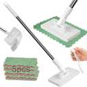 Snap Grip Mini Mop, Zero Touch Cloth Changing Mop with Automatic Push Pull Handle,360 Rotating Lazy Mops Wet Dry for Whole House Cleaning,Retractable Gap Dust Cleaner Flat Mops,5 Cloths