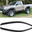 Window Visor for 2005-2015 Toyota Tacoma Standard/Regular Cab 2 Door, Out-Channel Rain Guards Shields Vent Deflector Shade Wind Dark Smoke 06 07 08 09 10 11, Outside-Mount, 4PCS