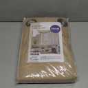 MIULEE Tan Brown Faux Linen Textured Semi Sheer Curtains 2 Panels Set for Bedroom Living Room, Light Filtering Privacy Curtains Farmhouse Burlap Grommet Drapes Rustic Country Decor W52 x L84 inch