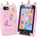 Kids Smart Phone 3.5'' Touchscreen Girls Toys Age 6-8 with Dual Camera for Kids Toys for Age 3 4 5 7 6 8-10 Year Old Girl Christmas Birthday Gifts, Music Player, Habit Tracker, Games Card (Pink)