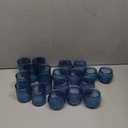19 Pcs Blue Vintage Candle Holders - Bulk Glass Holders for Party & Wedding Decoration
