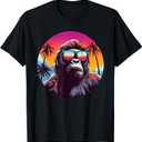 Aesthetic Gorilla I Retro Gorilla T-Shirt (Small, Black)