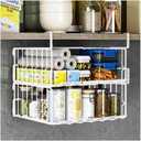 Under Shelf Basket Storage 2Pack - 12.6in Metal Under Cabinet Shelf, Hanging Wire Basket Shelves, Undershelf Storage Basket for Kitchen Pantry Bookshelf (White)