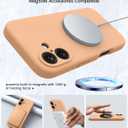 OTOFLY Compatible with iPhone 16 Case, Compatible with MagSafe, Shockproof Magnetic Silicone Case for iPhone 16,[Military Grade Protection] [2 Pack Screen Protectors], Peach Fuzz