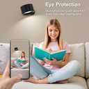 Deyagoo 3PACK Romote LED Wall Sconce - Rechargeable Wall Light, 3 Colors & 3 Brightness Levels, 360° Magnetic Rotating Head, Bedside Reading Lamp, Easy Install Battery Operated Wall Lamp Black