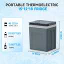 TopAutoGear 30L Portable Electric Cooler & Warmer, Small Refrigerator with Handle, 110V AC and 12V DC Car Fridge, Camping/Outdoor/Travel Cooler for Vehicles & Trucks, Grey