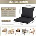 Outdoor Seat Cushion Set 19 x 19 In, Water-Resistant & Fade-Resistan, Patio Furniture Cushions with Removable Cover Deep Seat & Back Cushion with Handle and Adjustable Straps for Chair Sofa,1PC