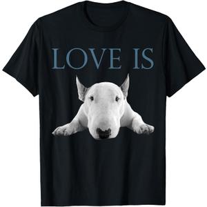 Love is Bull Terrier T-Shirt, Xl, Black