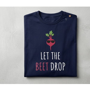 Let The Beet Drop T-shirt, Large, Blue