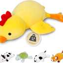 24" 4.2 lbs Weighted Stuffed Animals, Weighted Chicken Plush, Cute Weighted Stuffed Animal Chick Plushie Dolls Throw Pillow Birthday Christmas Gifts for Children Kids Adults