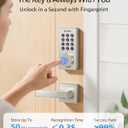 Philips WiFi Keypad Door Lock with Handle, Built-in WiFi, APP Remote Control, Voice & Fingerprint Unlock, Smart Locks for Front Door with Auto Lock, Keyless Entry Deadbolt, Satin Nickel