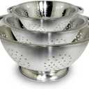 ExcelSteel Colander set, Stainless steel, Colanders , 3 Count ( Pack of 1) (1 QT/2.5 QT/4 QT)