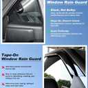 in-Channel Window Rain Guards Fit for Dodge RAM Crew Cab Mega Cab 2009-2018 Rain Guard Big Horn Extra Durable Window Deflectors Truck Window Vent Visors Vent Shades Exterior Car Accessories