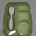 EASYFUN Bento Box Adult, Lunch Box, 4-Compartment Lunch Containers, Drop-Proof, Dishwasher Safe & Made with BPA-Free Materials (Green)