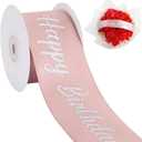 TONIFUL Glitter Rose Gold Happy Birthday Satin Ribbon 2 Inch x 10 Yards Wide Printed Shiny Ribbon for Gift Wrapping,Flower Bouquet Decoration,Crafts,Banner Making and Party Supply