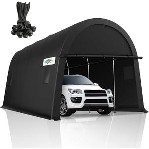 COBIZI Carports 10x20 Heavy Duty Car Canopy Garage with Removable Doors & Vents, Galvanized Frame Portable Carport Canopy Outdoor Storage Shelter with All-Season Tarp for Car Boat Truck Upgrade 2.0