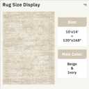 Soalmost 10x14 Area Rugs for Living Room, Non Slip Machine Washable Vintage Rugs, Low Pile Lightweight Large Rug for Bedroom, Dining Room, Home Office Beige