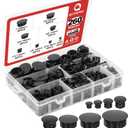 QCDENG 260PCS Black Plastic Plugs Hole, Round PA66 Plug Furniture Hole Decorative Cover 8 Size 1/4" 5/16" 3/8" 1/2" 5/8" 3/4" 7/8" 1"