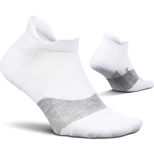 Feetures Elite Golf Max Cushion Tab Ankle Socks - Sport Sock with Targeted Compression - (1 Pair) (Large, White)