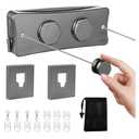 Retractable Clothesline Indoor & Outdoor, 16.7 Ft Non-Sagging Double Clothes Line, Retracting Heavy Duty Clothes Drying Laundry Line, Wall Mounted Space-Saving Stainless Steel Line