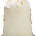 Canvas Laundry Bag with Handles & Drawstring Closure 30Wx35"H, Thick Canvas Laundry Bag Large Heavy Duty Washable Dirty Clothes Travel Sack for Camp, College Dorm, Laundromat (1Pack) (Beige)