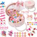 Hair Accessories for Girls Hair Clips Including Jewelry Box Hair Stuff Hair Barrettes Hair Ties Hair Bows Teen Girl Gift Toys for Girls Age 3-12