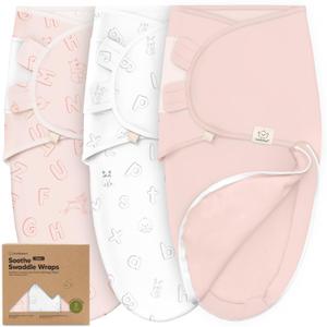 Baby Swaddle Sleep Sacks with Zipper - 3-Pack Swaddles for Newborns 0-3 Months, Infant, Baby Girls, Boys, Soft & Durable Newborn Sleep Sack, Easy Diaper Change Swaddling Blanket (ABC Land Rose) (One Size)