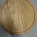 Round Decorative Tray Wood Bathroom Counter Organizer Farmhouse Kitchen Decor Wooden Riser for Soap Dish, Perfume, Candle, Sponge, 8" - Brown