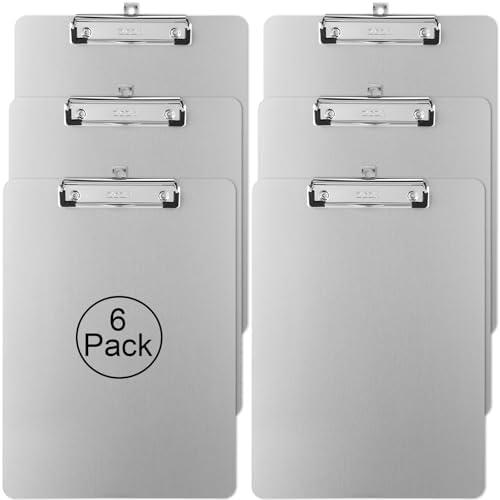 ZCZN Metal Clipboards, 5 Pack Heavy Duty Aluminum Clipboards 12 x 9 Inches, A4 Letter Sizer Document Holder with Low Profile Clip, Suitable for School, Office, Jobsite or Medical Staff, Silver