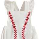 Noubeau My First Halloween Baby Girl Outfit Newborn Pumpkin Bubble Romper Bodysuit Corduroy Overalls Infant Ghost Clothes (White)