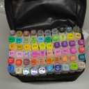 Alcohol Markers Set 60 Colors, Dual Tips Coloring Art Markers Set with Case & Holders, Chisel & Fine Artist Sketch Pens Art Supplies for Adult Coloring Books, Drawing, Painting, Sketching