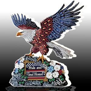 LIULIMI Diamond Painting Kits for Men & Adults-Eagle Tabletop Diamond Art Kits，5d Diamond Dotz Sculpture Ornaments for Beginner ，Gift for Men (7.48×6.88 in), Set of 2