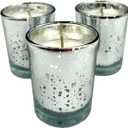 Mister Candle - Citronella Scented Silver Mercury Filled Glass Votive Candles Jar with Soy Wax, Perfect Home Decoration, Wedding Favors Hand Poured in USA (Set of 12) (Citronella)