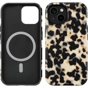 Compatible with iPhone 15/14/13 Case [8 ft Drop Tested] Compatible with MagSafe - Cute Tortoise Shell Mag Series Cases for Women Girls (iPhone 15/14/13 6.1")