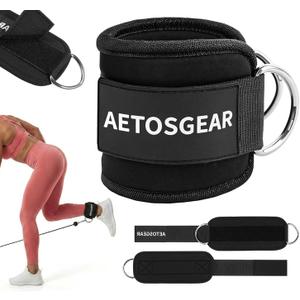 Ankle Straps For Cable Machines Women,Kickback Ankle Strap,Ankle Cuff Cable Attachment,Gym Glutes Workout Strap,Leg Extension Straps,One Size Fit All Premium Padded Cuffs Super Comfort Fitness, Black